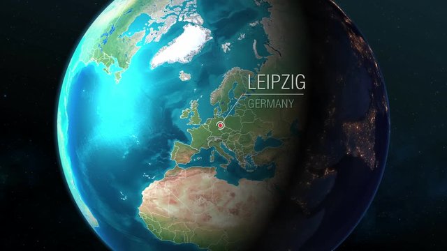 Germany - Leipzig - Zooming from space to earth