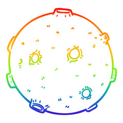 rainbow gradient line drawing cartoon moon