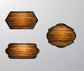 Vector realistic illustration of wooden signboard