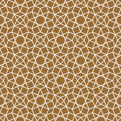 Seamless arabic geometric ornament in brown color.