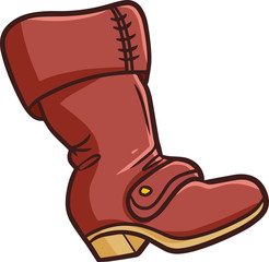 Cute and funny pirate boot in cartoon style