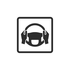 Car steering wheel and driver's hands icon symbol template black color editable. simple logo vector illustration for graphic and web design.