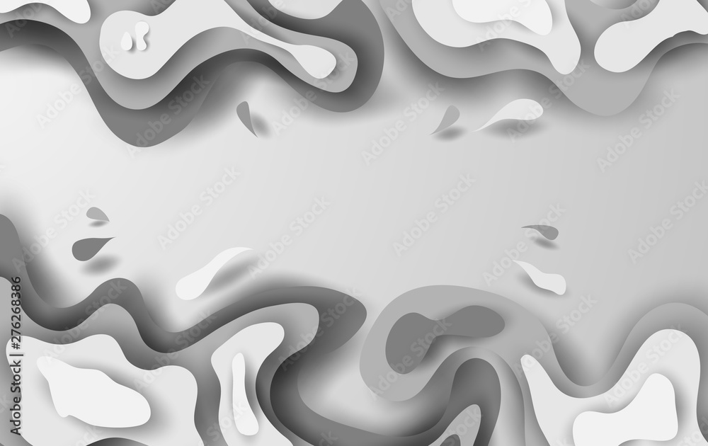 Wall mural white background abstract.liquid layers color texture background. space your text topography concept