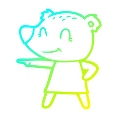 cold gradient line drawing female bear cartoon