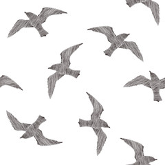 Flying bird silhouettes