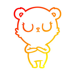 warm gradient line drawing peaceful cartoon polar bear