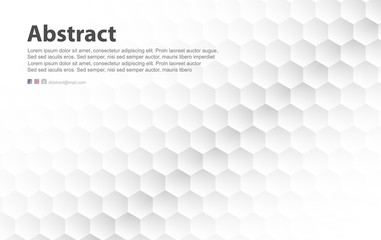 Abstract white background of Embossed surface Hexagon,Honeycomb modern pattern concept, Creative light and shadow style.Geometric mesh minimal clean gradient color for wallpaper.3D.vector illustration