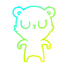 cold gradient line drawing peaceful cartoon bear