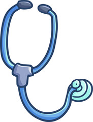 Cute and funny stethoscopes for doctor in cartoon style