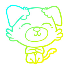 cold gradient line drawing cartoon dog
