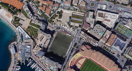 Fototapeta premium The most expensive city of Monaco Monte Carlo at noon from a height of 3 d