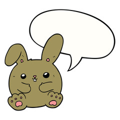 cartoon rabbit and speech bubble