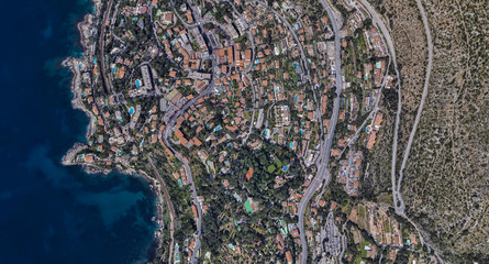 The most expensive city of Monaco Monte Carlo at noon from a height of 3 d