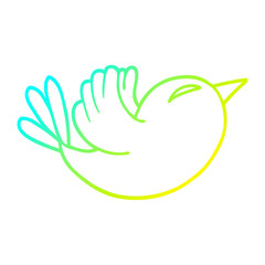 cold gradient line drawing cartoon bluebird
