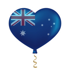 Flag of Australia in heart shape. vector illustration.