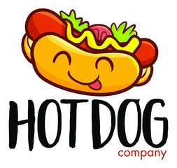 Cute and funny logo for cute Hotdog store or company
