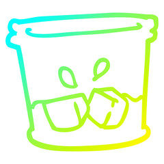 cold gradient line drawing cartoon drink in tumbler