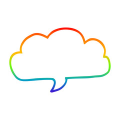 rainbow gradient line drawing cartoon cloud speech bubble