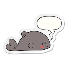 cartoon fish and speech bubble sticker
