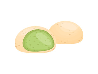 Half and whole cookies. Vector illustration on white background.