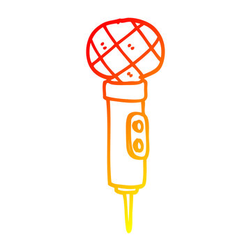 recommend clip art: warm gradient line drawing cartoon microphone