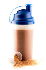 whey protein powder and spoon