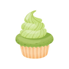 Cake with cream. Vector illustration on white background.