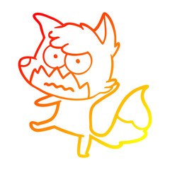 warm gradient line drawing cartoon annoyed fox