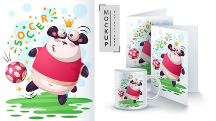Soccer, football panda - mockup for your idea © rwgusev