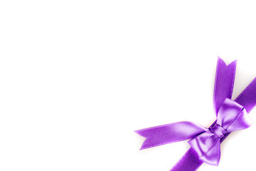 purple ribbon on white background