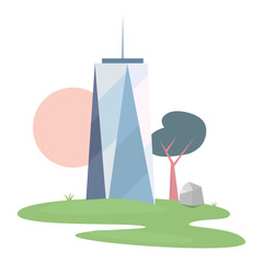 skyscraper building tower trees outdoors