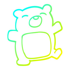 cold gradient line drawing cartoon teddy bear