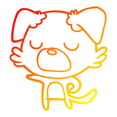 warm gradient line drawing cartoon dog