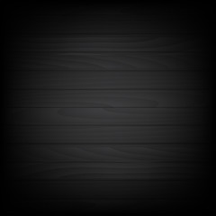 Abstract black wooden background with black corners. Vector.