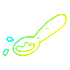 cold gradient line drawing cartoon ladle of food