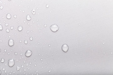 Drops of water on a color background. Gray