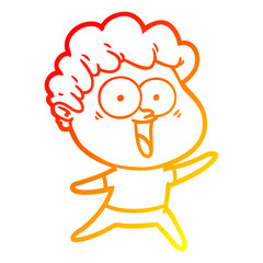 warm gradient line drawing excited man cartoon