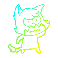 cold gradient line drawing cartoon annoyed fox