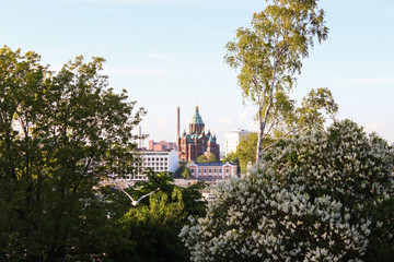 View of the city of Helsinki and the Orthodox Cathedral, Finland