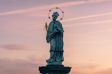 Statue of John of Nepomuk on Charles bridge in Prague