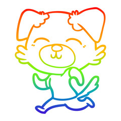 Obraz premium rainbow gradient line drawing cartoon dog
