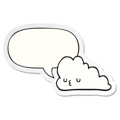 cute cartoon cloud and speech bubble sticker