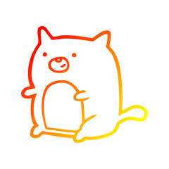 warm gradient line drawing Cartoon cat