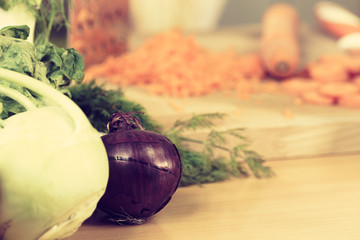 Kohlrabi and vegetables