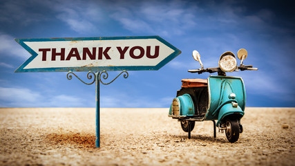 Naklejka premium Street Sign Thank You
