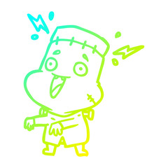 cold gradient line drawing undead monster creation man