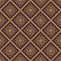 Seamless golden antique pattern ornament. Geometric stylish background. Vector texture.