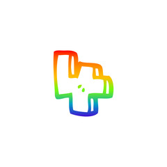 rainbow gradient line drawing cartoon number 4