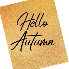 Hello autumn text banner illustration 