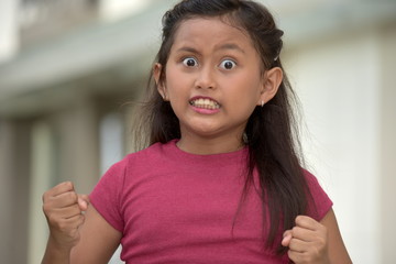 Angry Asian Girl Child